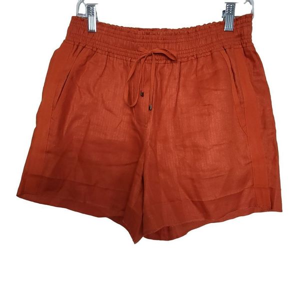 J.Crew Orange Linen Shorts Size Small - Picture 2 of 11